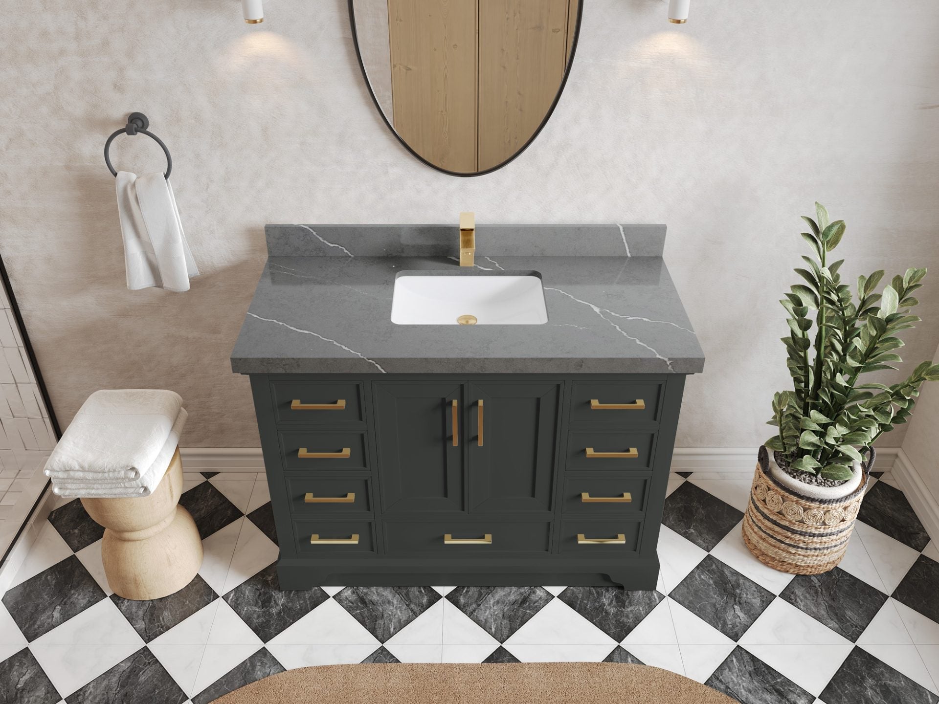 Charlotte 48 in. W x 22 in. D Single Sink Bathroom Vanity