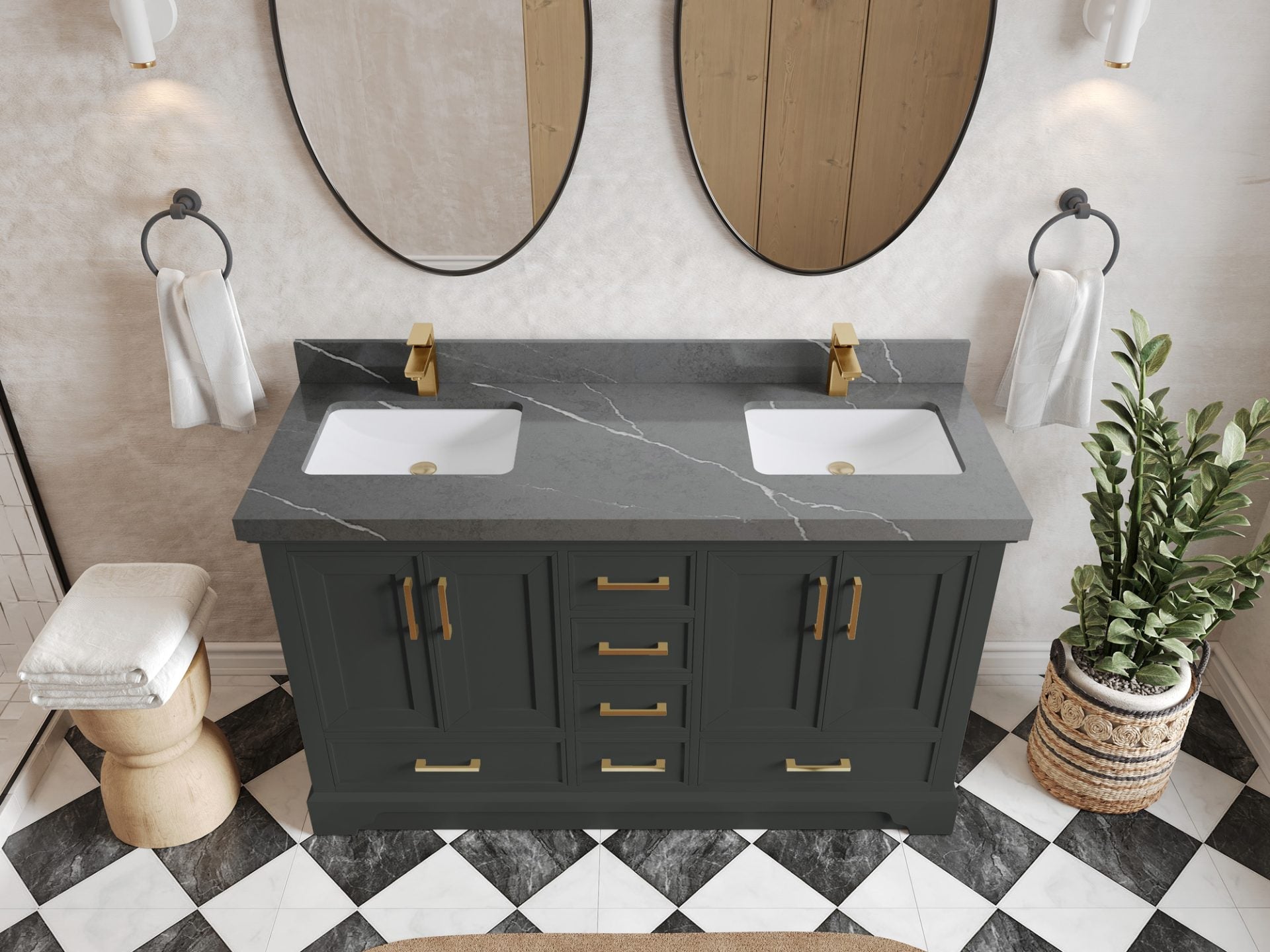 Charlotte 60 in. W x 22 in. D Double Sink Bathroom Vanity