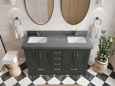 Charlotte 60 in. W x 22 in. D Double Sink Bathroom Vanity