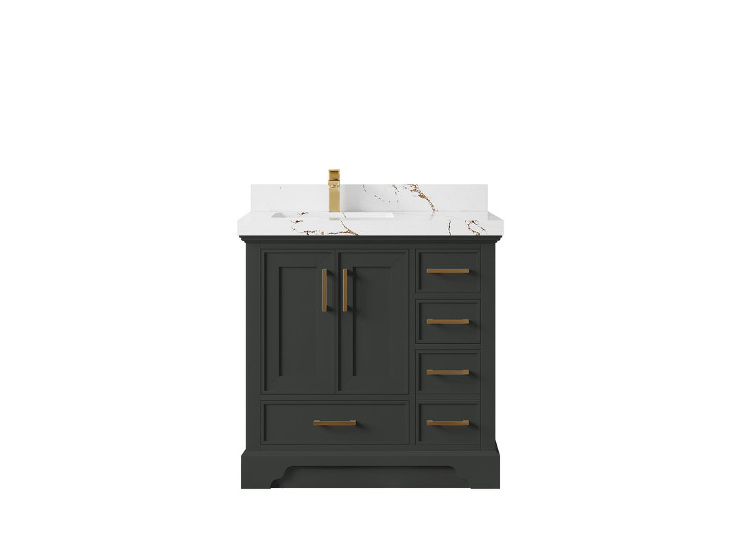 Charlotte 36 in. W x 22 in. D Left Offset Sink Bathroom Vanity