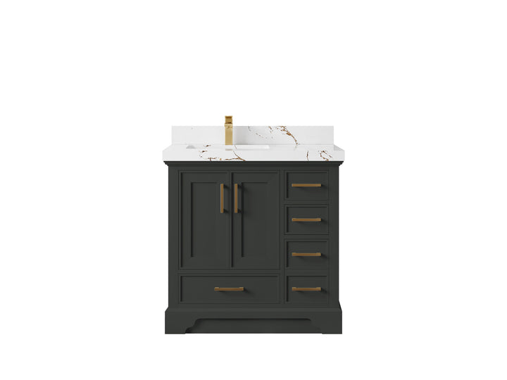 Charlotte 36 in. W x 22 in. D Left Offset Sink Bathroom Vanity - photo 34