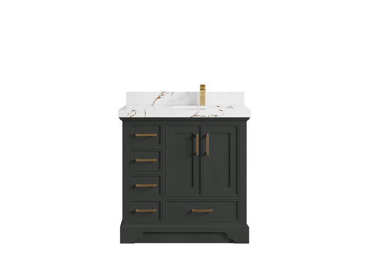 Charlotte 36 in. W x 22 in. D Right Offset Sink Bathroom Vanity - photo 34