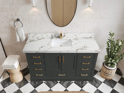 Charlotte 60 in. W x 22 in. D Single Sink Bathroom Vanity
