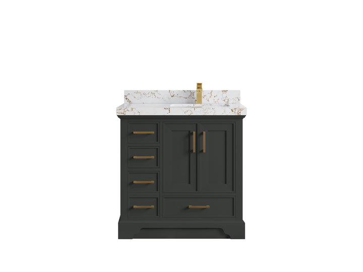 Charlotte 36 in. W x 22 in. D Right Offset Sink Bathroom Vanity - photo 36