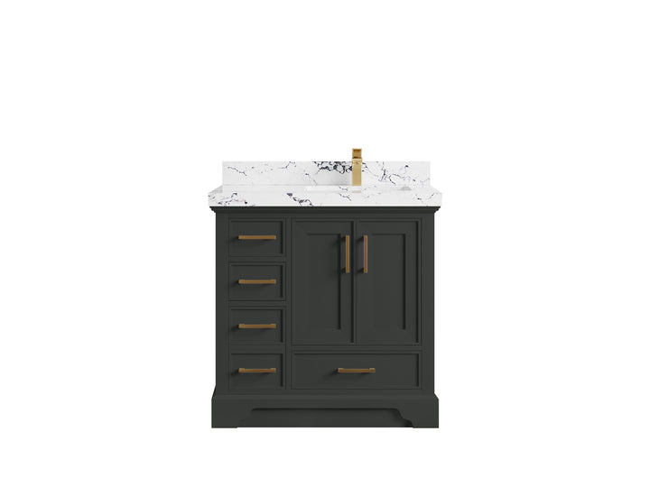 Charlotte 36 in. W x 22 in. D Right Offset Sink Bathroom Vanity - photo 38