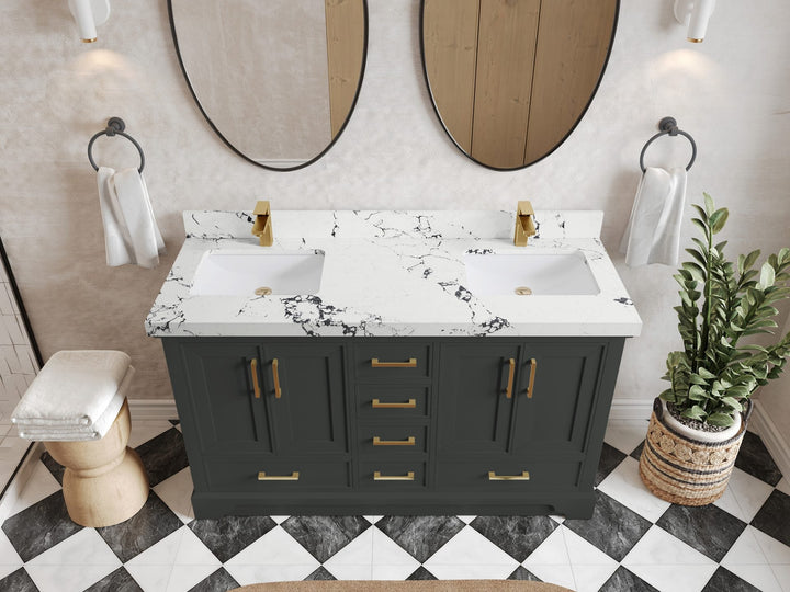 Charlotte 60 in. W x 22 in. D Double Sink Bathroom Vanity - photo 37