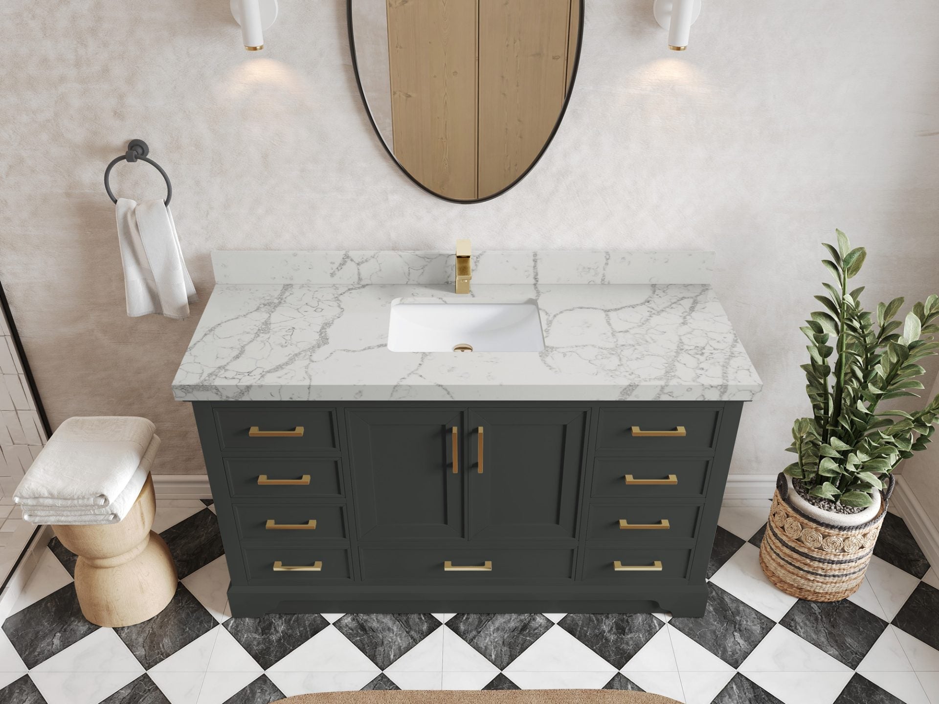 Charlotte 60 in. W x 22 in. D Single Sink Bathroom Vanity