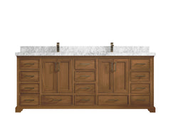 Charlotte 84 in. W x 22 in. D Double Sink Bathroom Teak Wood Vanity - photo 11