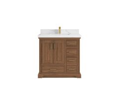 Charlotte Teak 36 in. W x 22 in. D Center Sink Bathroom Teak Wood Bathroom Vanity - photo 1