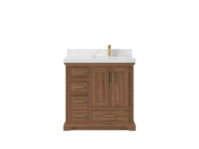 Charlotte 36 in. W x 22 in. D Right Offset Sink Bathroom Teak Wood Vanity