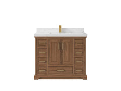Charlotte 42 in. W x 22 in. D Single Sink Bathroom Teak Wood Vanity - photo 1