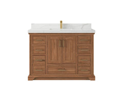 Charlotte 48 in. W x 22 in. D Single Sink Bathroom Teak Wood Vanity - photo 1