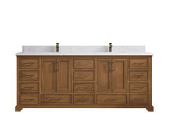 Charlotte 84 in. W x 22 in. D Double Sink Bathroom Teak Wood Vanity - photo 14