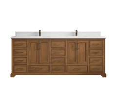 Charlotte 84 in. W x 22 in. D Double Sink Bathroom Teak Wood Vanity - photo 15