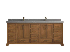 Charlotte 84 in. W x 22 in. D Double Sink Bathroom Teak Wood Vanity - photo 18