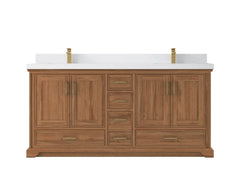 Charlotte 72 in. W x 22 in. D Double Sink Bathroom Teak Wood Vanity - photo 24