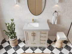 Charlotte 36 in. W x 22 in. D Left Offset Sink Bathroom Vanity - photo 19