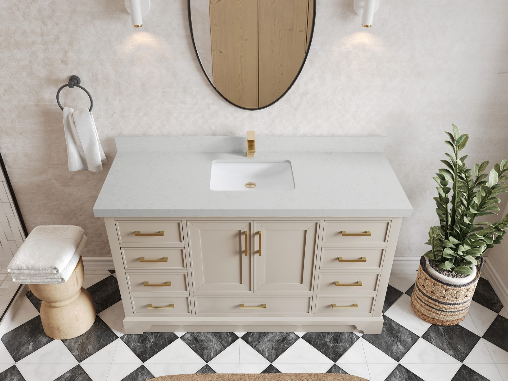 Charlotte 60 in. W x 22 in. D Single Sink Bathroom Vanity