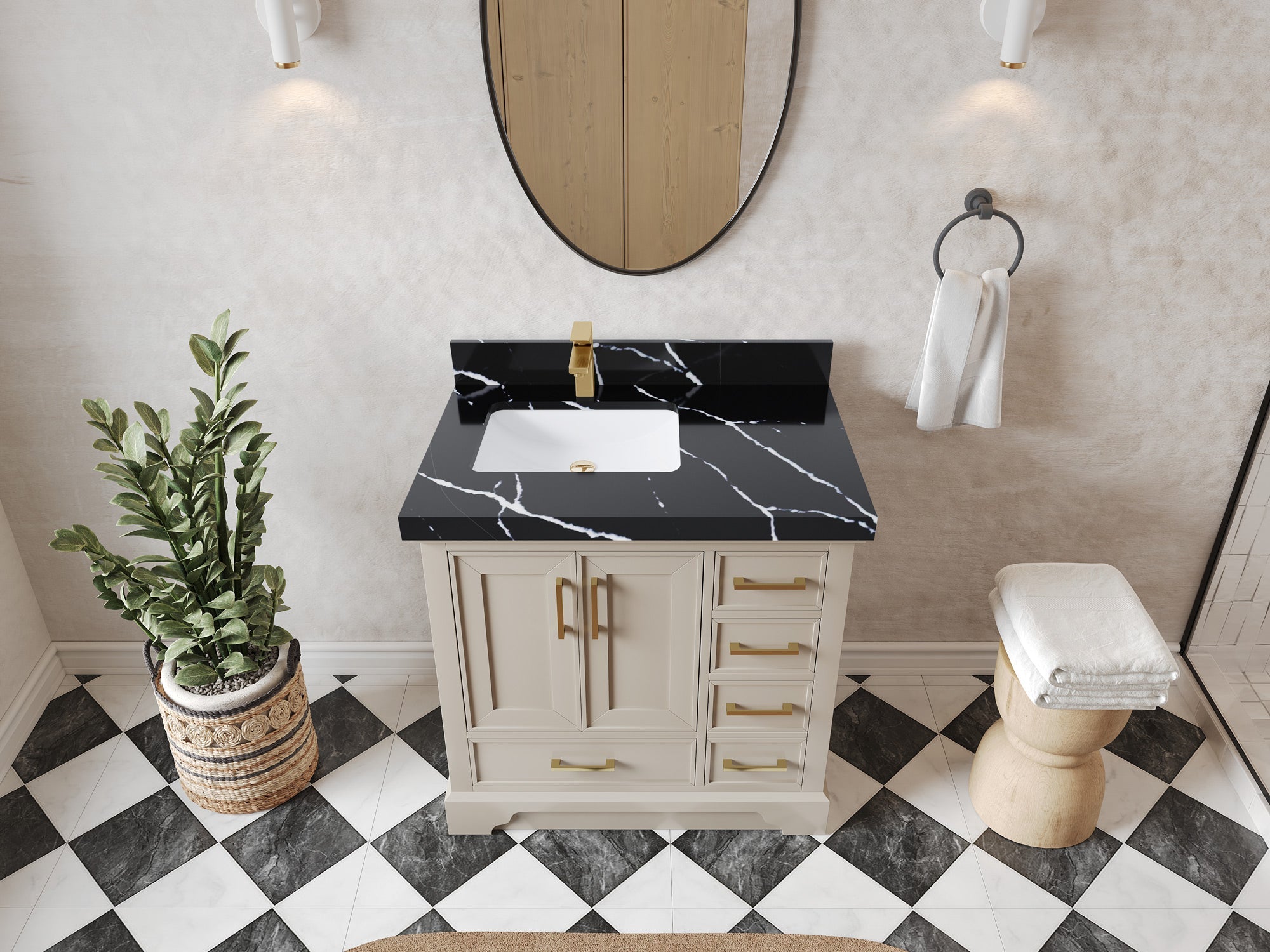 Charlotte 36 in. W x 22 in. D Left Offset Sink Bathroom Vanity