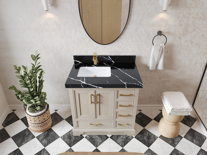 Charlotte 36 in. W x 22 in. D Left Offset Sink Bathroom Vanity - photo 7