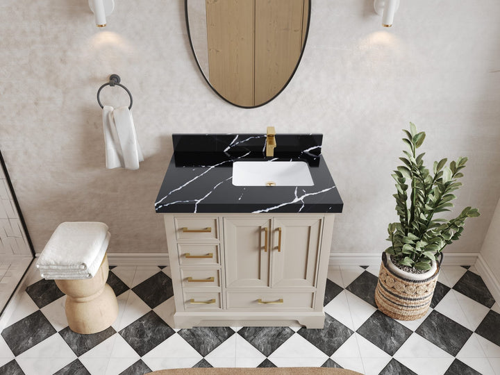 Charlotte 36 in. W x 22 in. D Right Offset Sink Bathroom Vanity - photo 7