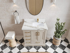 Charlotte 36 in. W x 22 in. D Right Offset Sink Bathroom Vanity - photo 9
