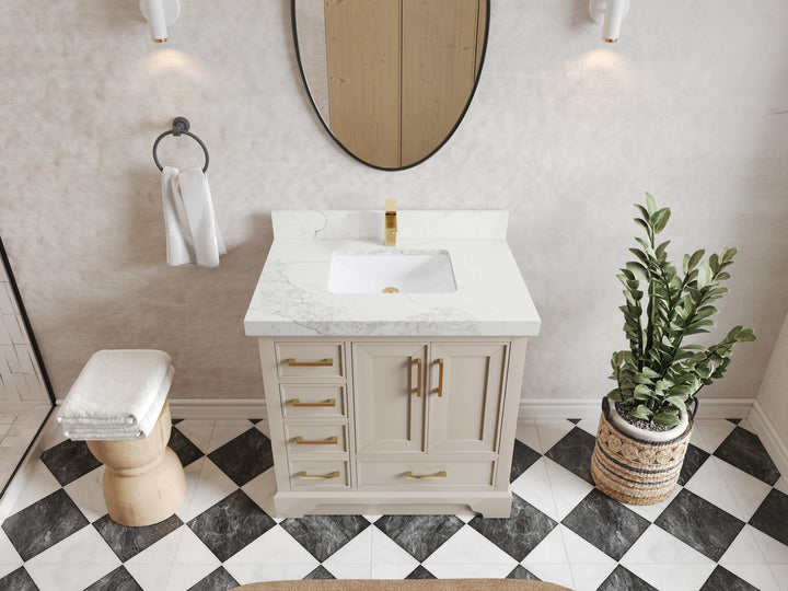 Charlotte 36" W x 22" D Center Sink Vanity for Elegant Bathroom Spaces - photo 13