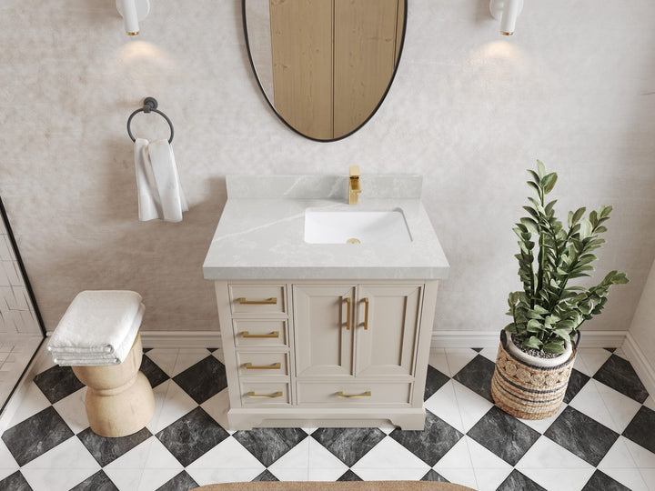 Charlotte 36 in. W x 22 in. D Right Offset Sink Bathroom Vanity - photo 29