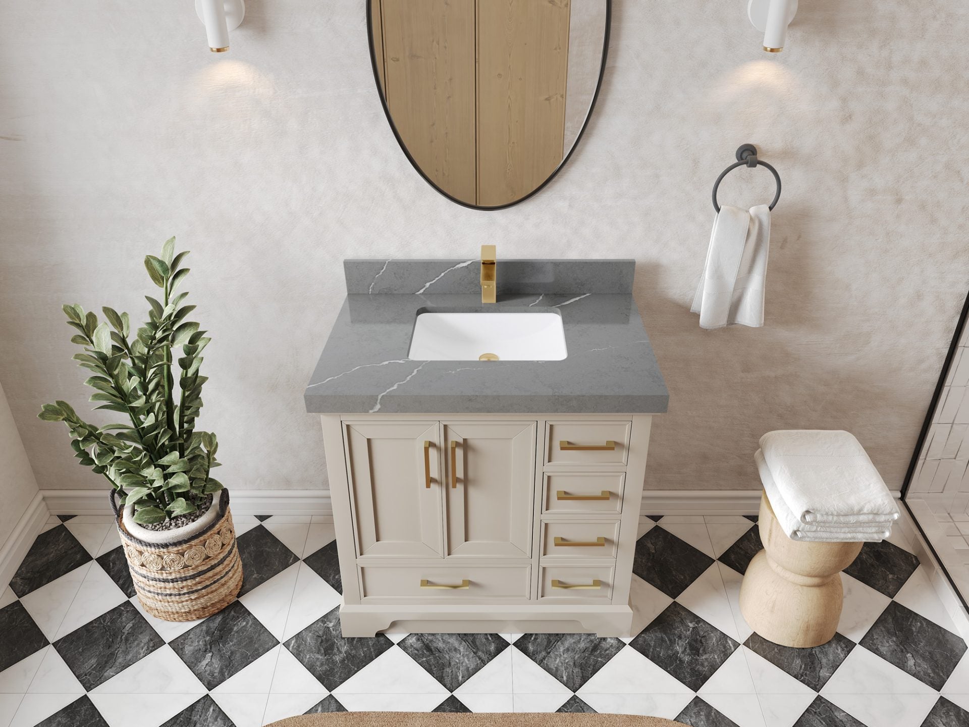 Charlotte 36 in. W x 22 in. D Center Sink Bathroom Vanity