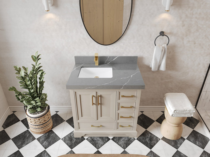 Charlotte 36 in. W x 22 in. D Left Offset Sink Bathroom Vanity - photo 31