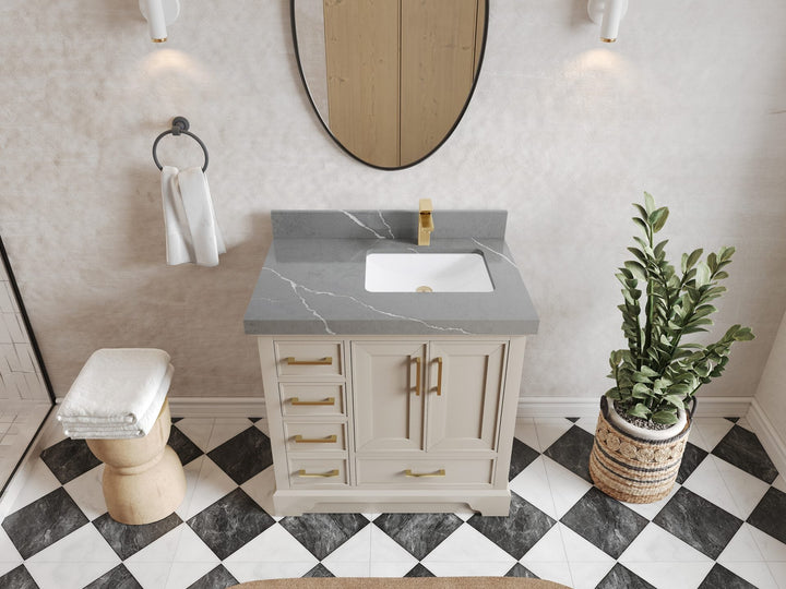 Charlotte 36 in. W x 22 in. D Right Offset Sink Bathroom Vanity - photo 31