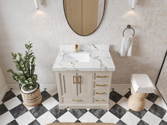Charlotte 36 in. W x 22 in. D Left Offset Sink Bathroom Vanity - photo 33