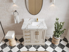 Charlotte 36 in. W x 22 in. D Right Offset Sink Bathroom Vanity - photo 33
