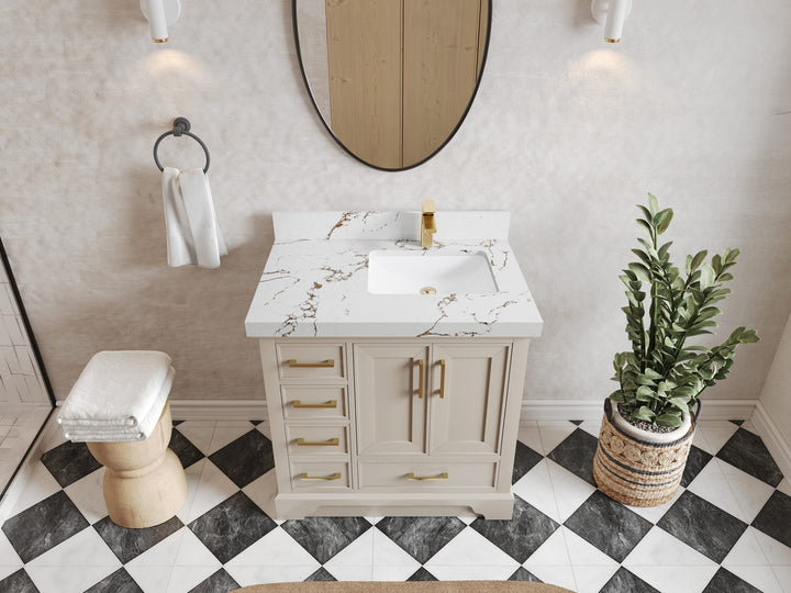 Charlotte 36 in. W x 22 in. D Right Offset Sink Bathroom Vanity - photo 33