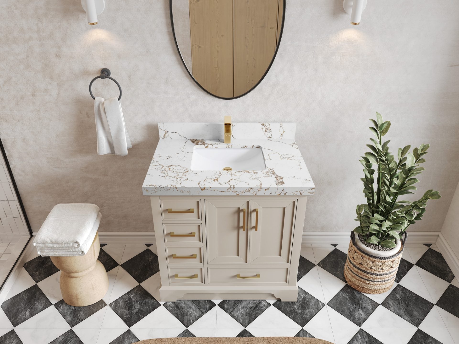 Charlotte 36 in. W x 22 in. D Center Sink Bathroom Vanity