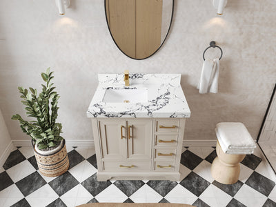 Charlotte 36 in. W x 22 in. D Left Offset Sink Bathroom Vanity