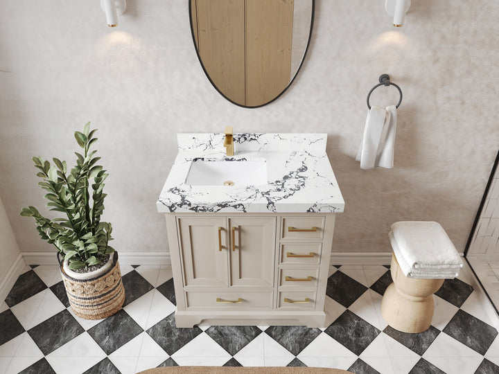 Charlotte 36 in. W x 22 in. D Left Offset Sink Bathroom Vanity - photo 37