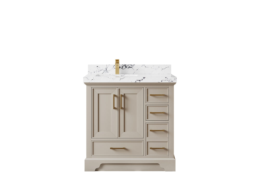 Charlotte 36 in. W x 22 in. D Left Offset Sink Bathroom Vanity