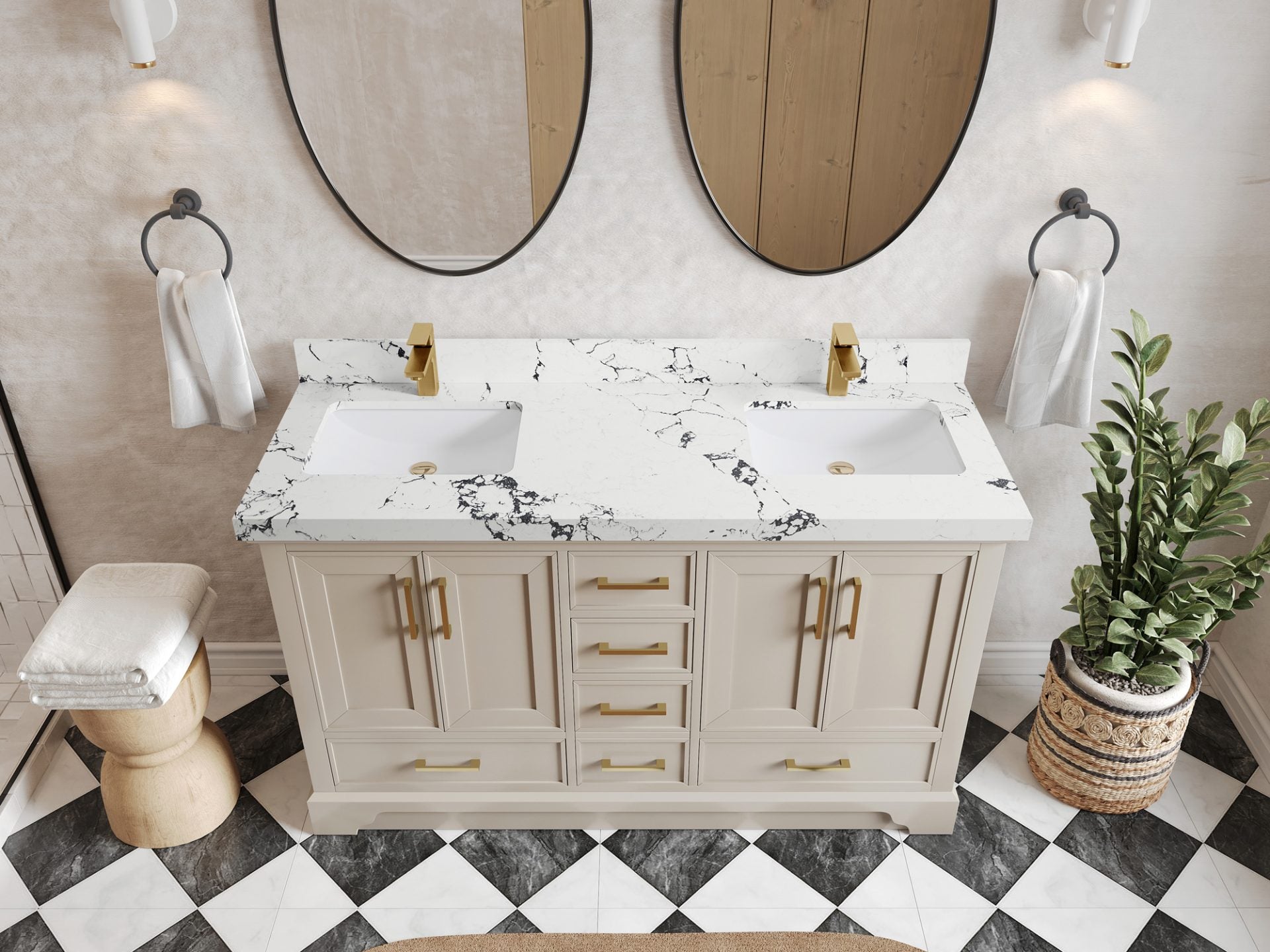 Charlotte 60 in. W x 22 in. D Double Sink Bathroom Vanity