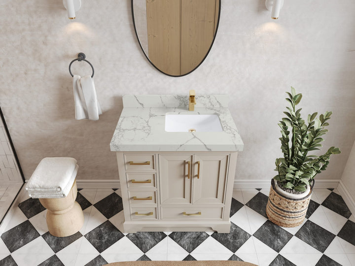 Charlotte 36 in. W x 22 in. D Right Offset Sink Bathroom Vanity - photo 39
