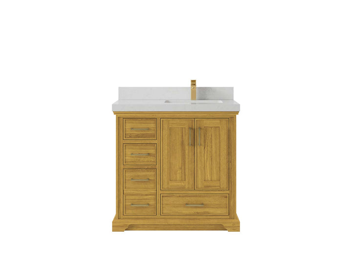 Charlotte White Oak 36 in. W x 22 in. D Right Offset Sink Bathroom Vanity - photo 8