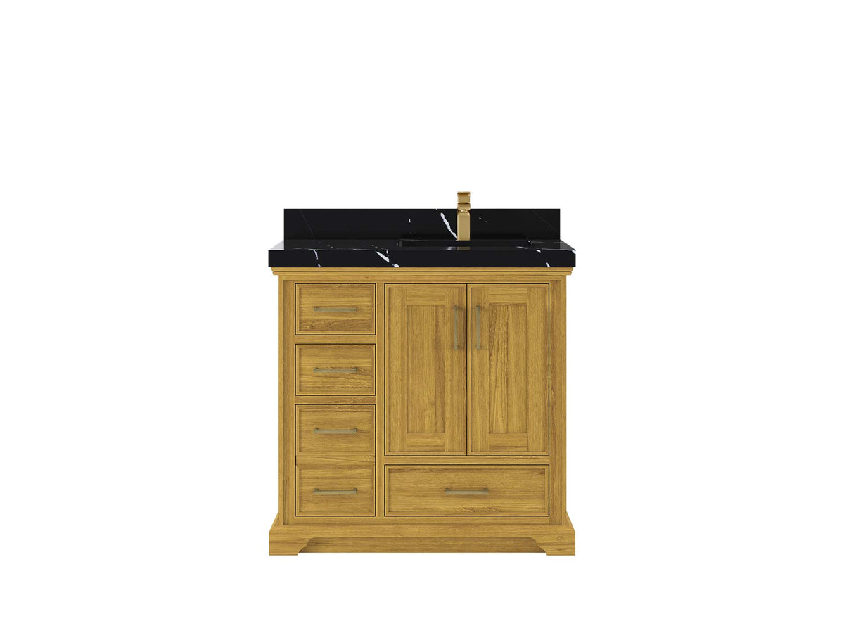 Charlotte White Oak 36 in. W x 22 in. D Right Offset Sink Bathroom Vanity