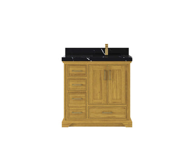 Charlotte White Oak 36 in. W x 22 in. D Right Offset Sink Bathroom Vanity