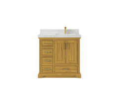 Charlotte White Oak 36 in. W x 22 in. D Right Offset Sink Bathroom Vanity - photo 12