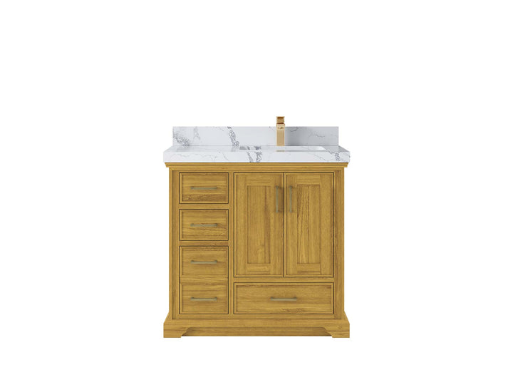 Charlotte White Oak 36 in. W x 22 in. D Right Offset Sink Bathroom Vanity - photo 13