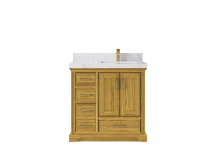 Charlotte White Oak 36 in. W x 22 in. D Right Offset Sink Bathroom Vanity - photo 14