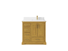 Charlotte White Oak 36 in. W x 22 in. D Right Offset Sink Bathroom Vanity - photo 17