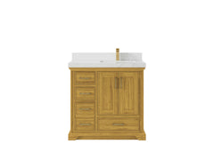 Charlotte White Oak 36 in. W x 22 in. D Right Offset Sink Bathroom Vanity - photo 18