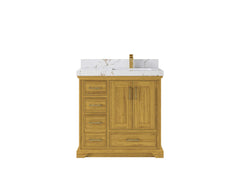 Charlotte White Oak 36 in. W x 22 in. D Right Offset Sink Bathroom Vanity - photo 22