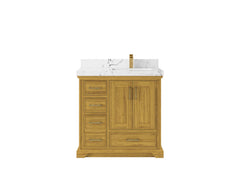 Charlotte White Oak 36 in. W x 22 in. D Right Offset Sink Bathroom Vanity - photo 23